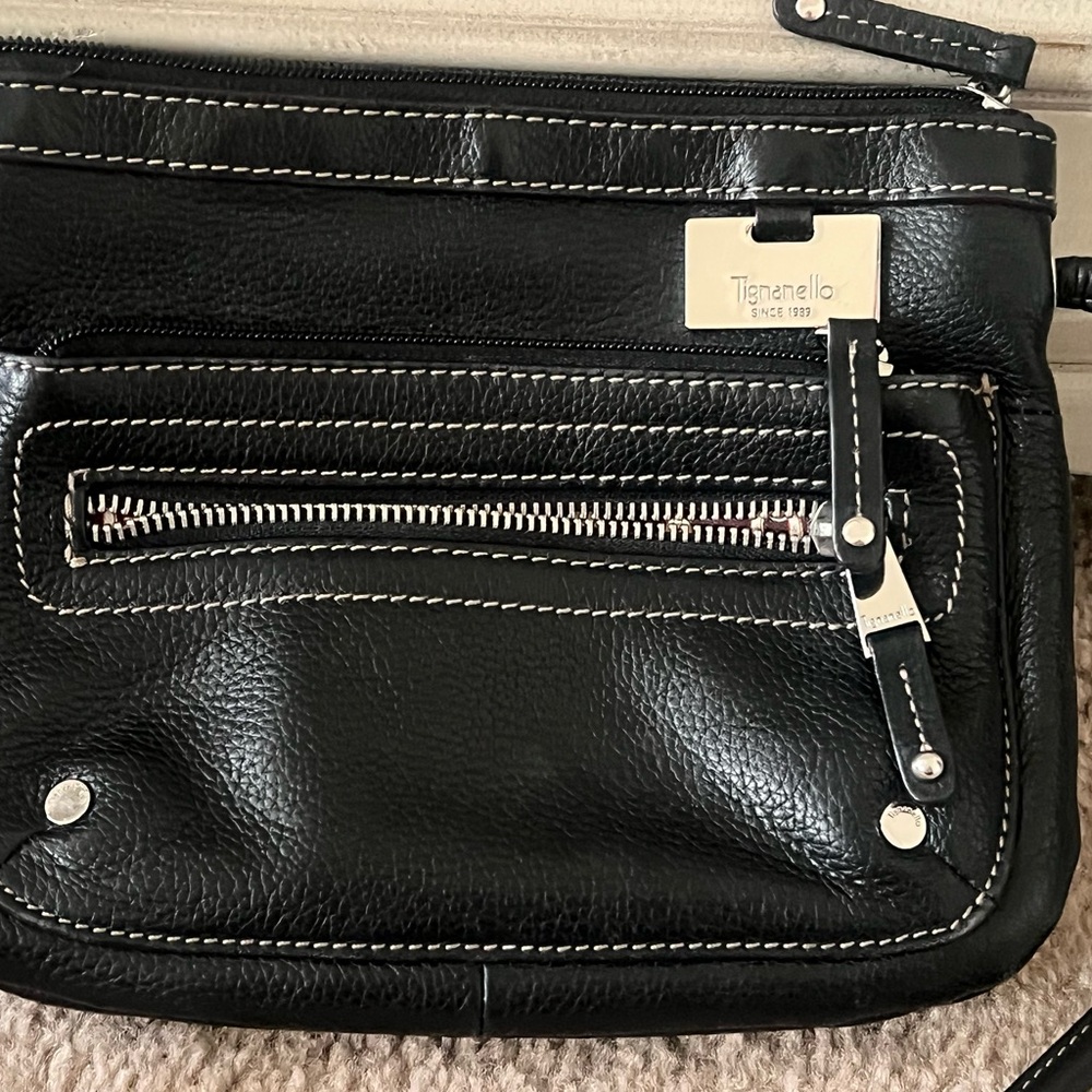 Tignanello Black and Brown Leather Wallet